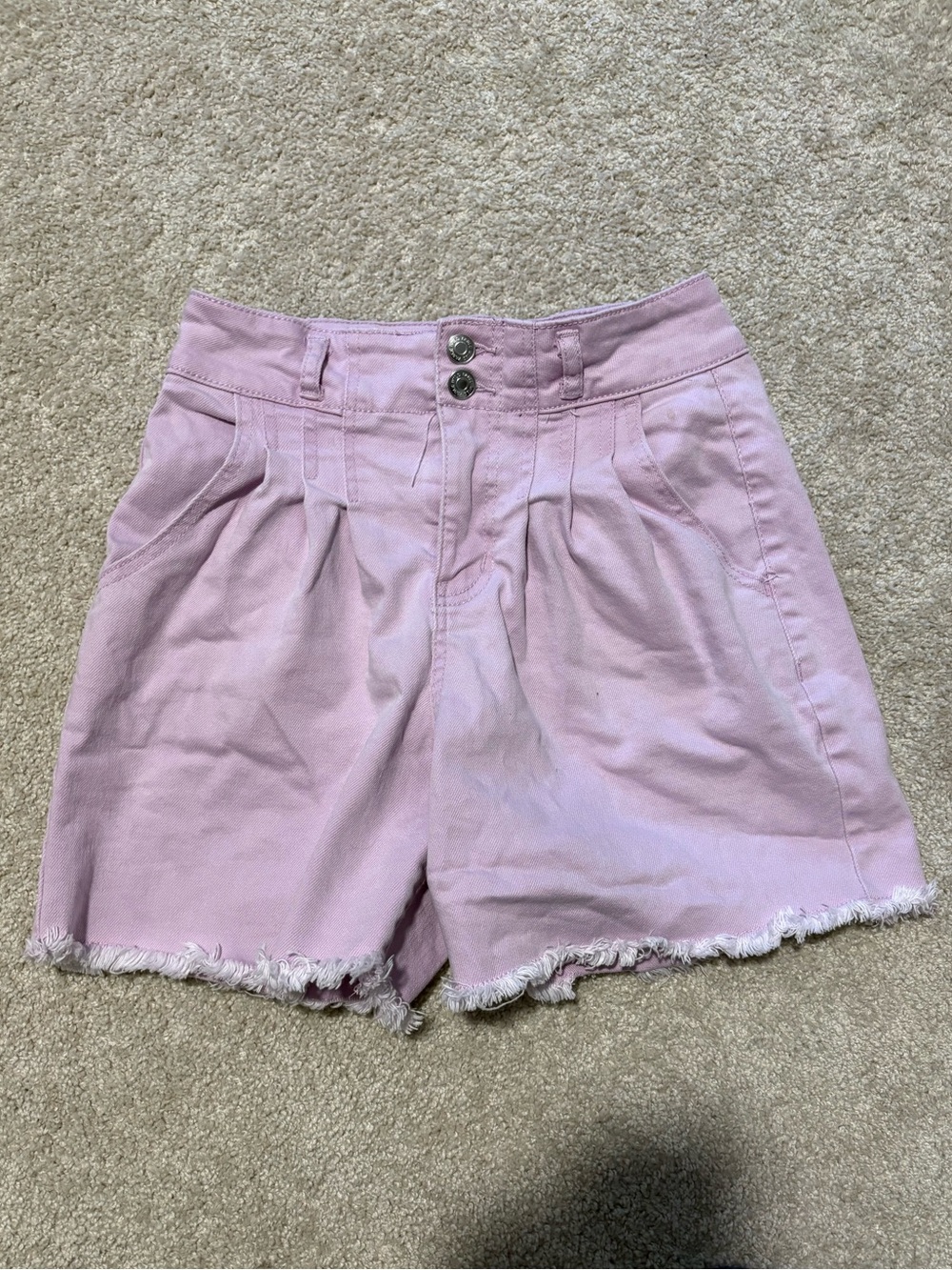 wild fable Light Pink High-Waist Frayed Hem Jean Shorts size 0